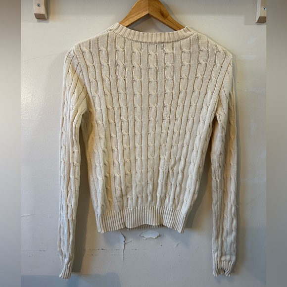 Cream Cable Knit Sweater (American Apparel) - Picture 3 of 4